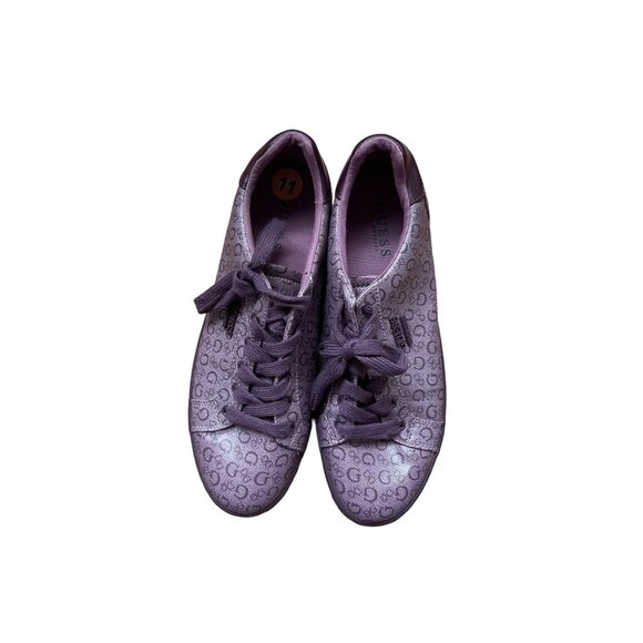 Guess Women's Size 11 All Over G Logo LaceUp Purple Low Top Casual Sneakers - Picture 1 of 6